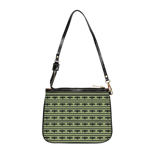 Cute Bat Stripes Green Small Shoulder Bag