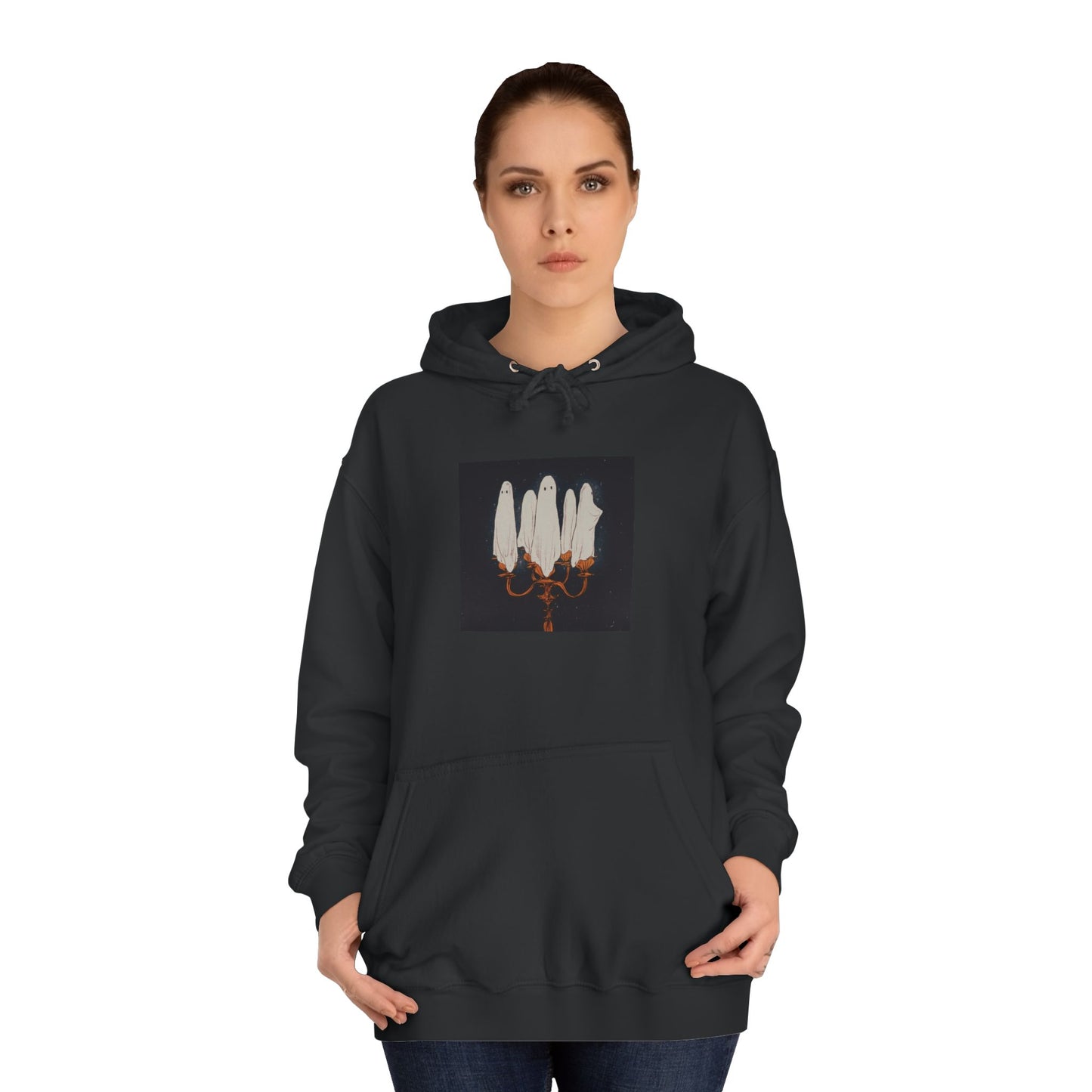 Ghost Candles Spooky Art Unisex Black Hoodie