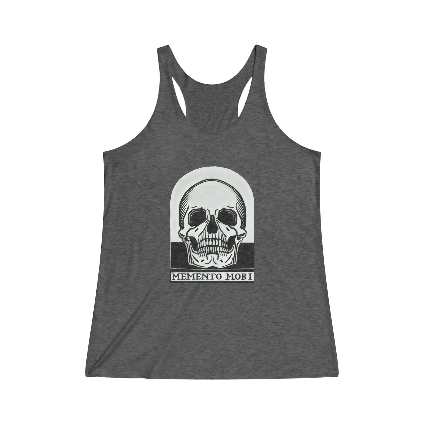 Memento Mori Women's Tri-Blend Racerback Gray Tank