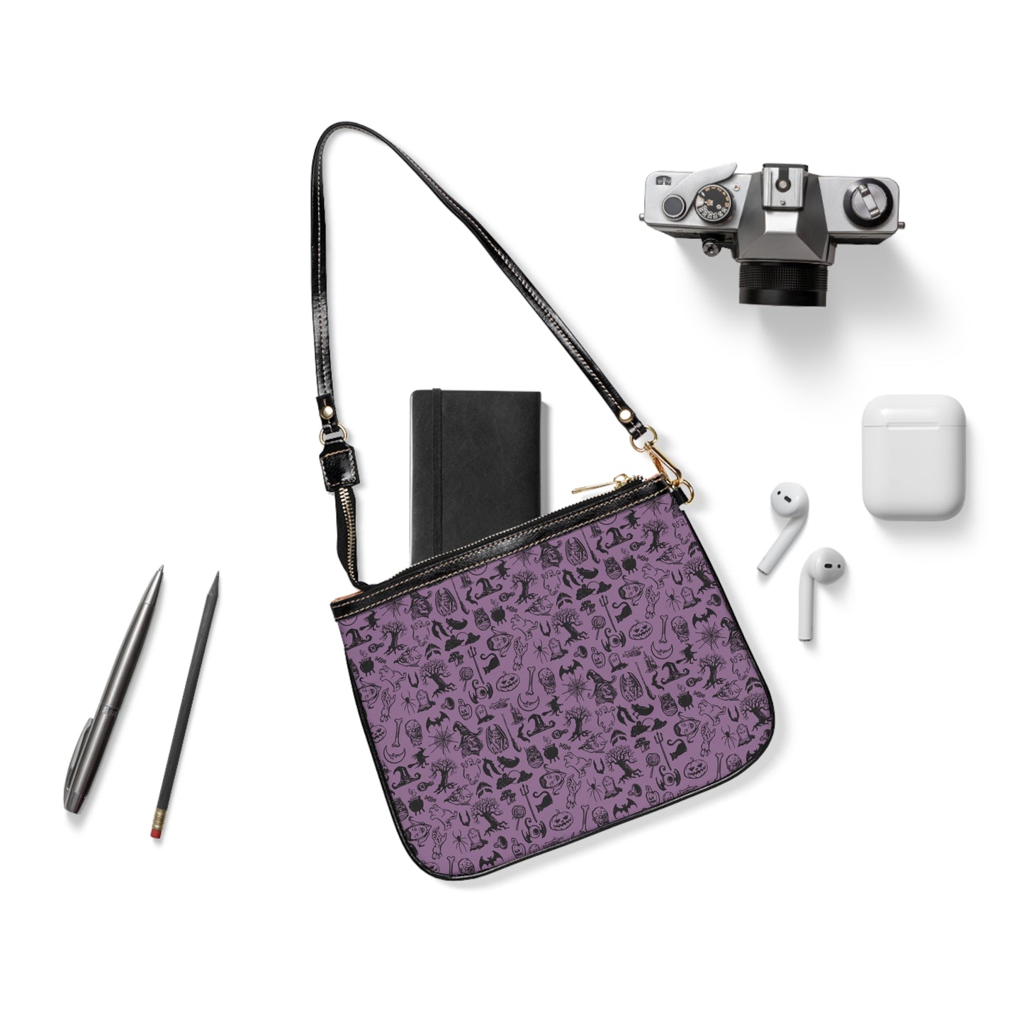 Purple Halloween Themed Small Shoulder Bag