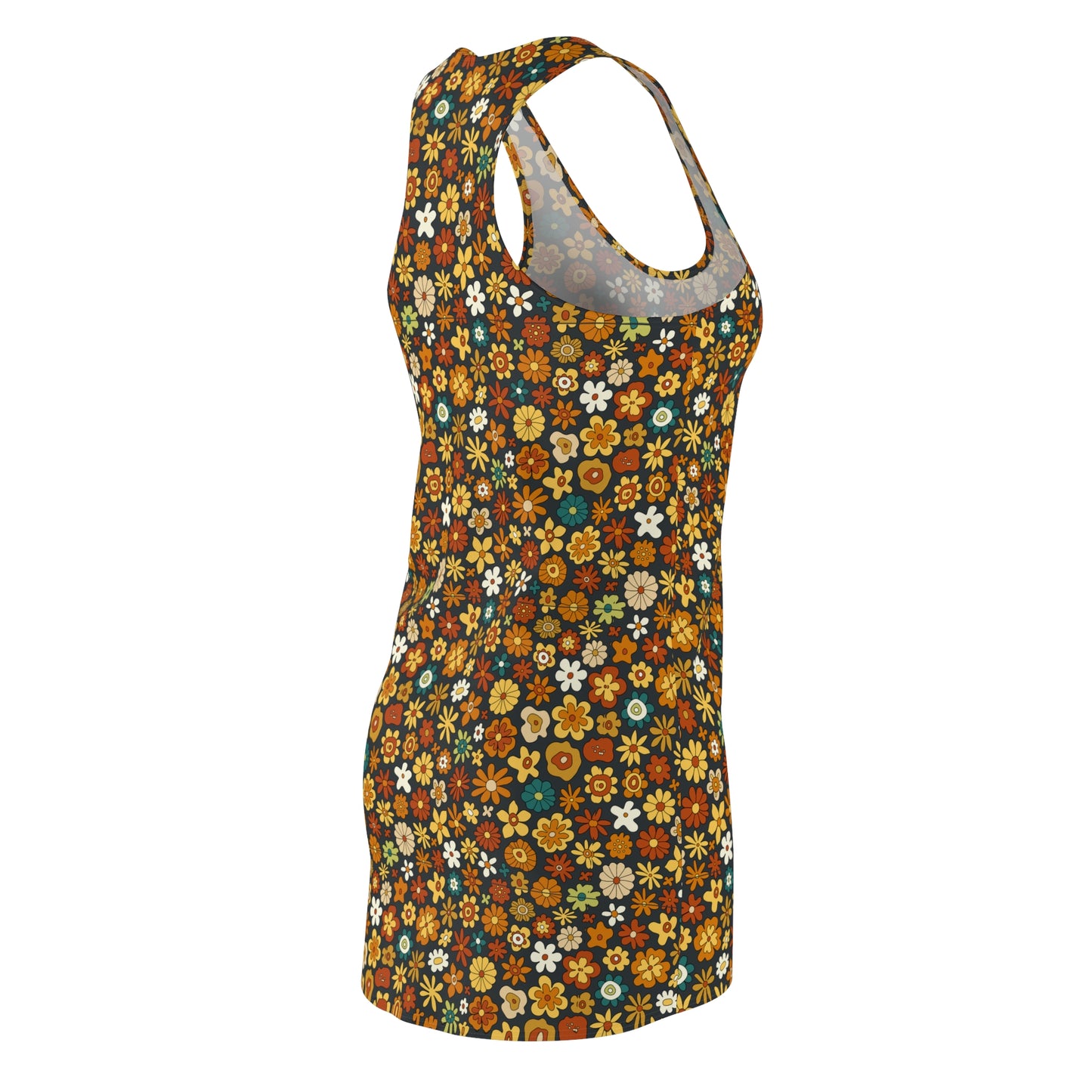 Groovy Flowers Women's Retro Racerback Dress