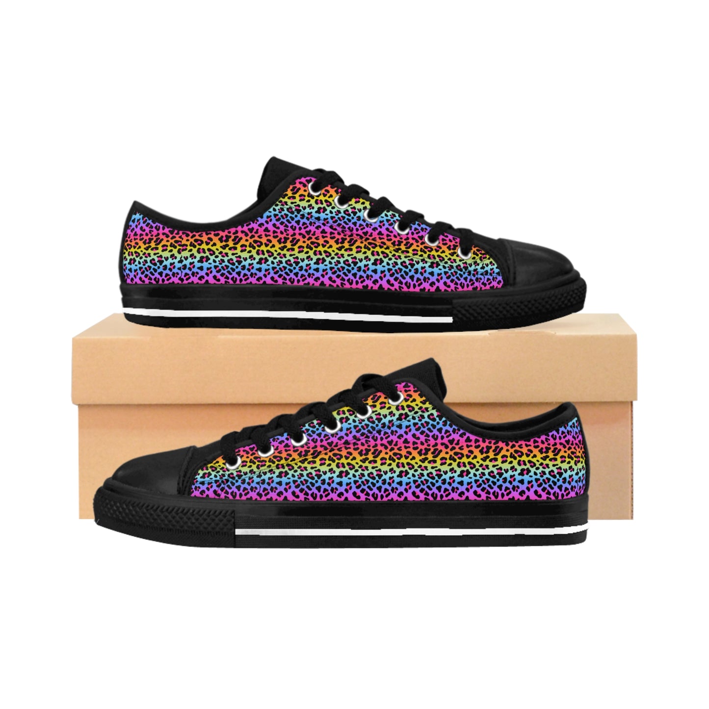 Rainbow Leopard | Women's Low Top Sneakers