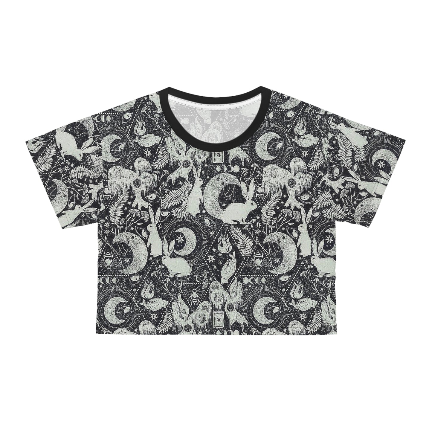 Esoteric Pattern Y2K Goth Crop Tee