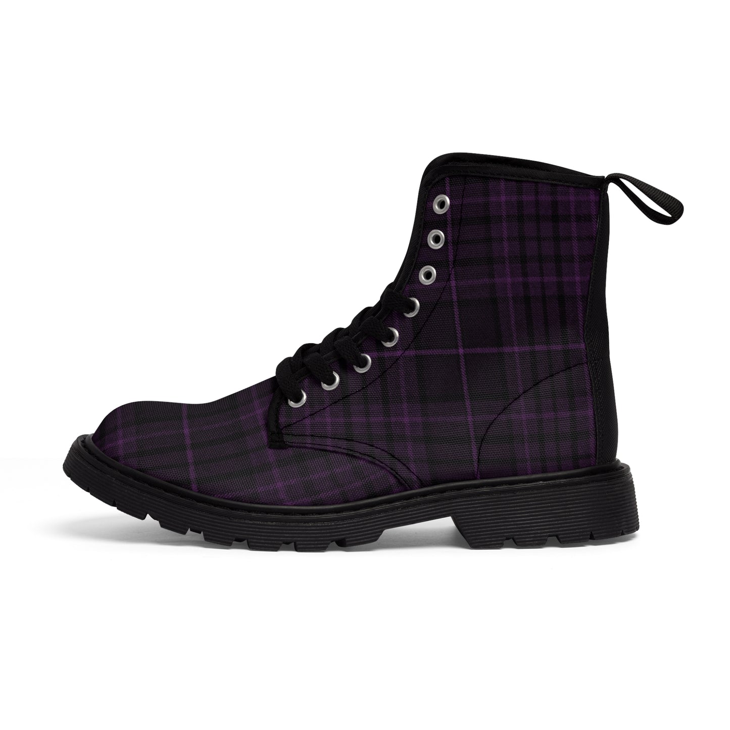 Women's Dark Purple Plaid Alt Boots