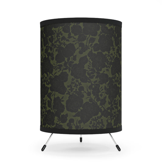 Gothic Tripod Lamp Moody Green Floral