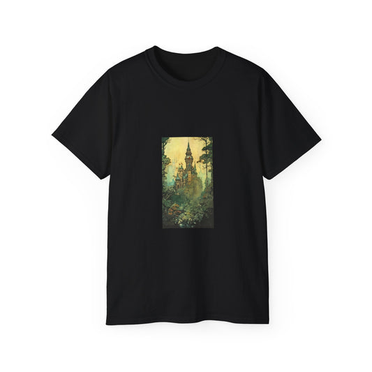 Fairytale Castle Art Unisex Ultra Cotton Black T-Shirt