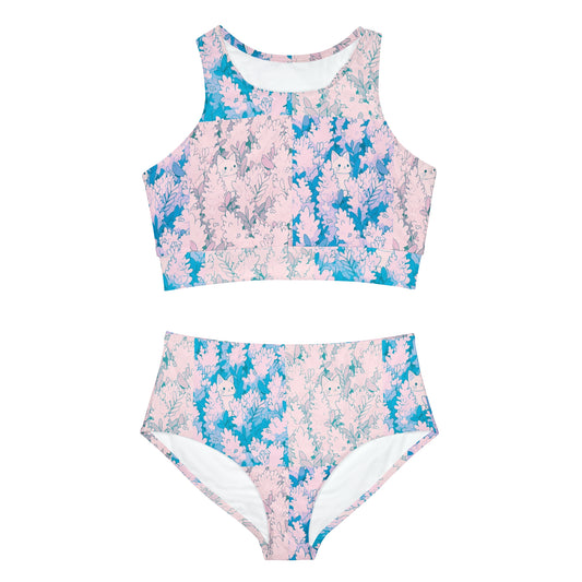 Pastel Kitty Kawaii Sporty Bikini Set