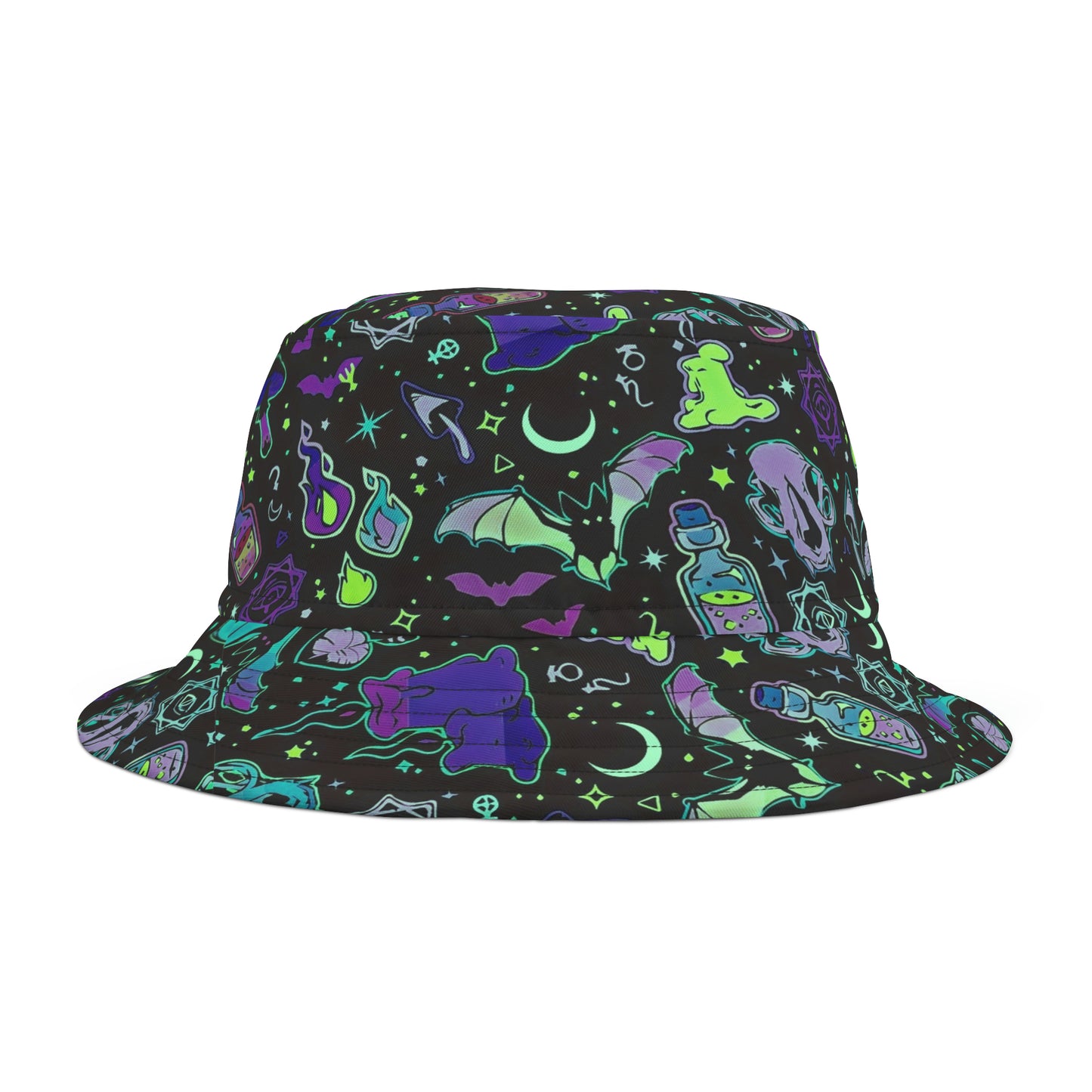 Retro Neon Art Y2K Goth Bucket Hat