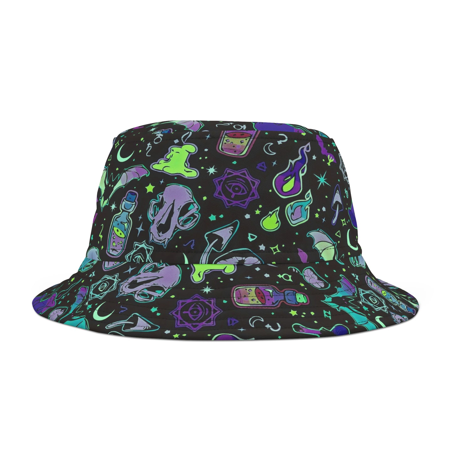 Retro Neon Art Y2K Goth Bucket Hat