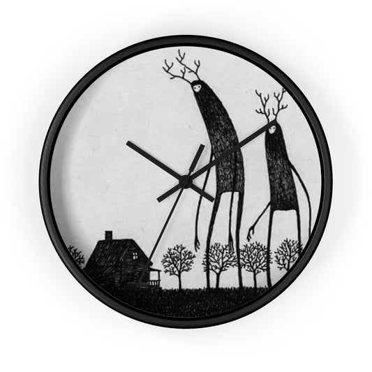 Wall Clock | Black White Spooky Art Giants