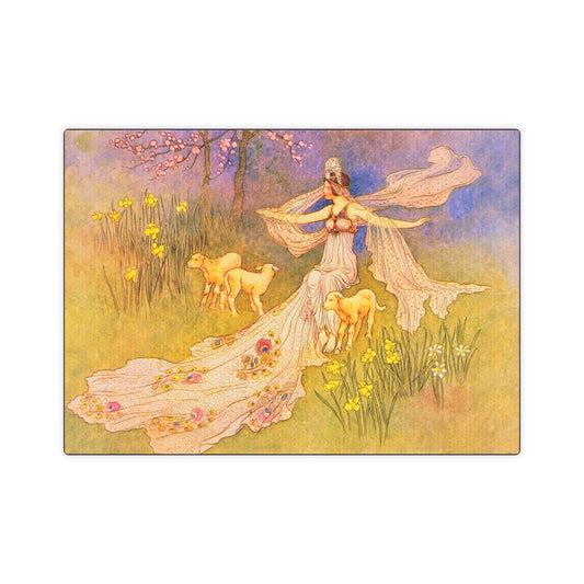 Goddess Colorful Vintage Fairycore Wall Art Canvas Photo Tile