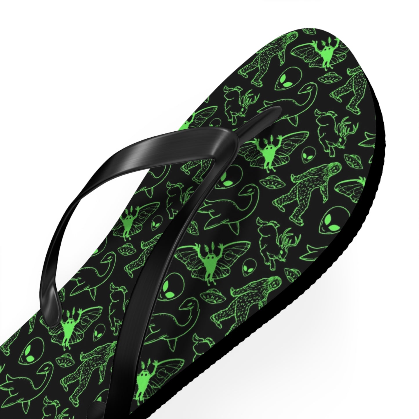 Cryptid Neon Green Men's Flip Flops