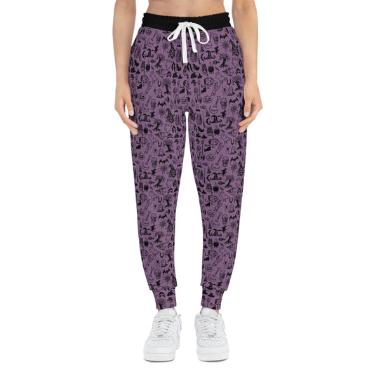 Light Purple Halloween Themed Athletic Joggers