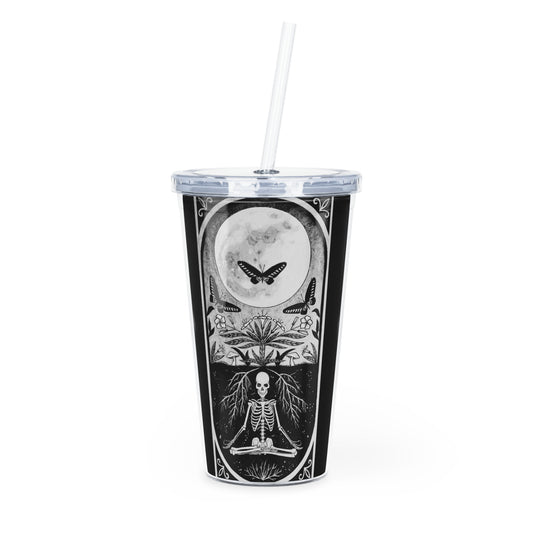 Boho Skeleton Tumbler with Straw