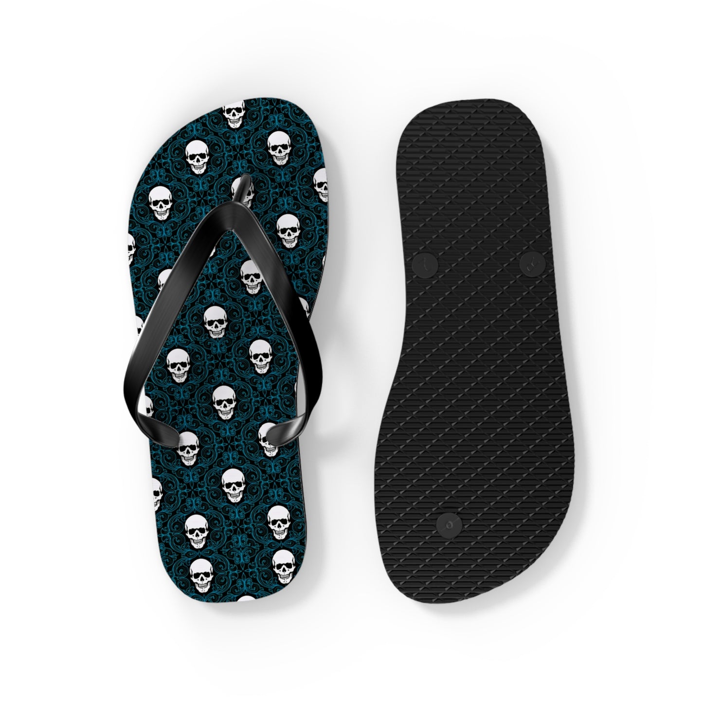 Skulls Dark Blue Men's Flip Flops