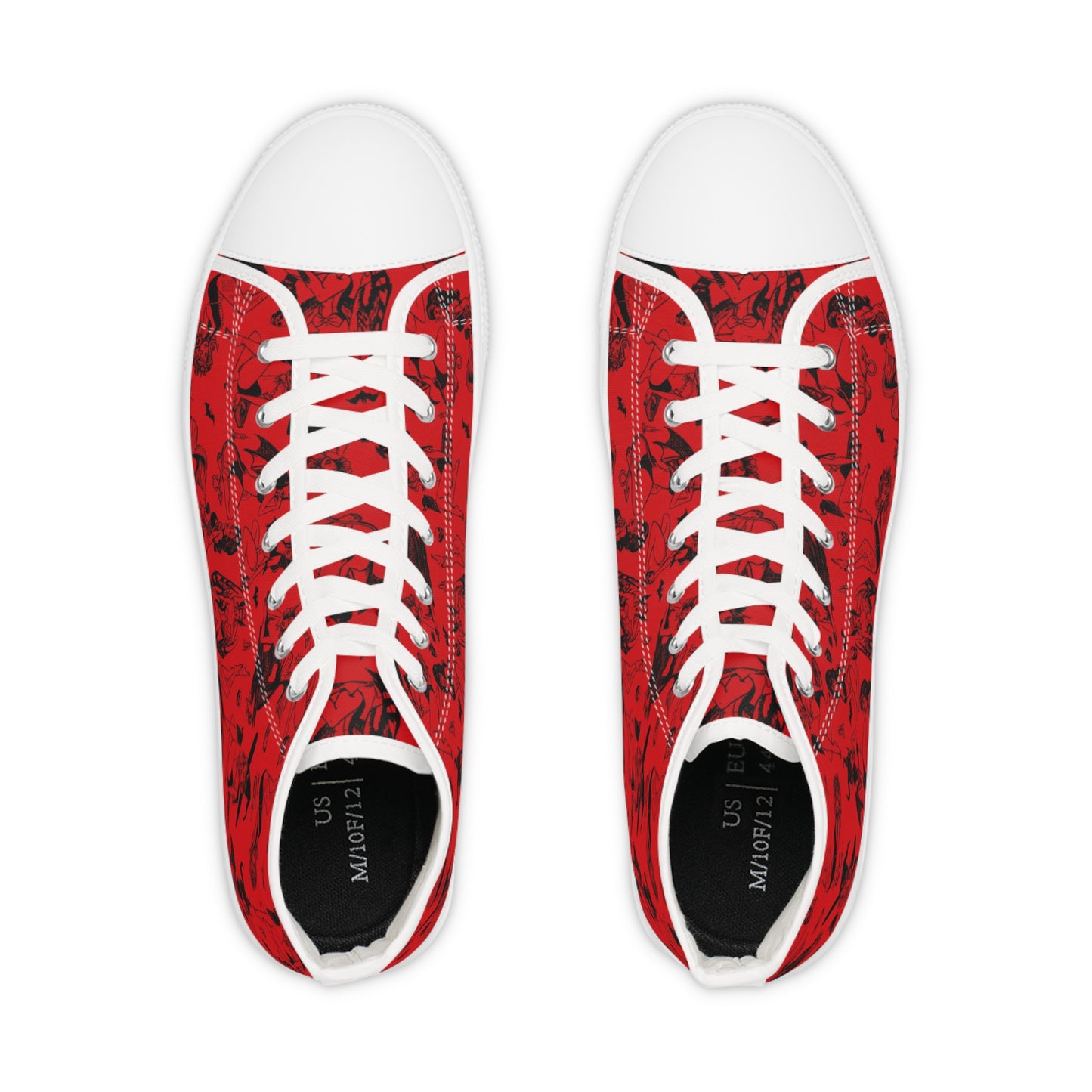 Spooky Pin Up Girls Men's Red High Top Sneakers