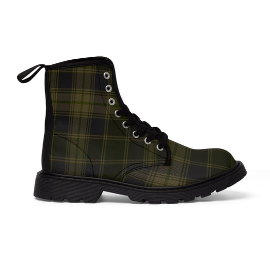 Women's Dark Army Green Plaid Boots