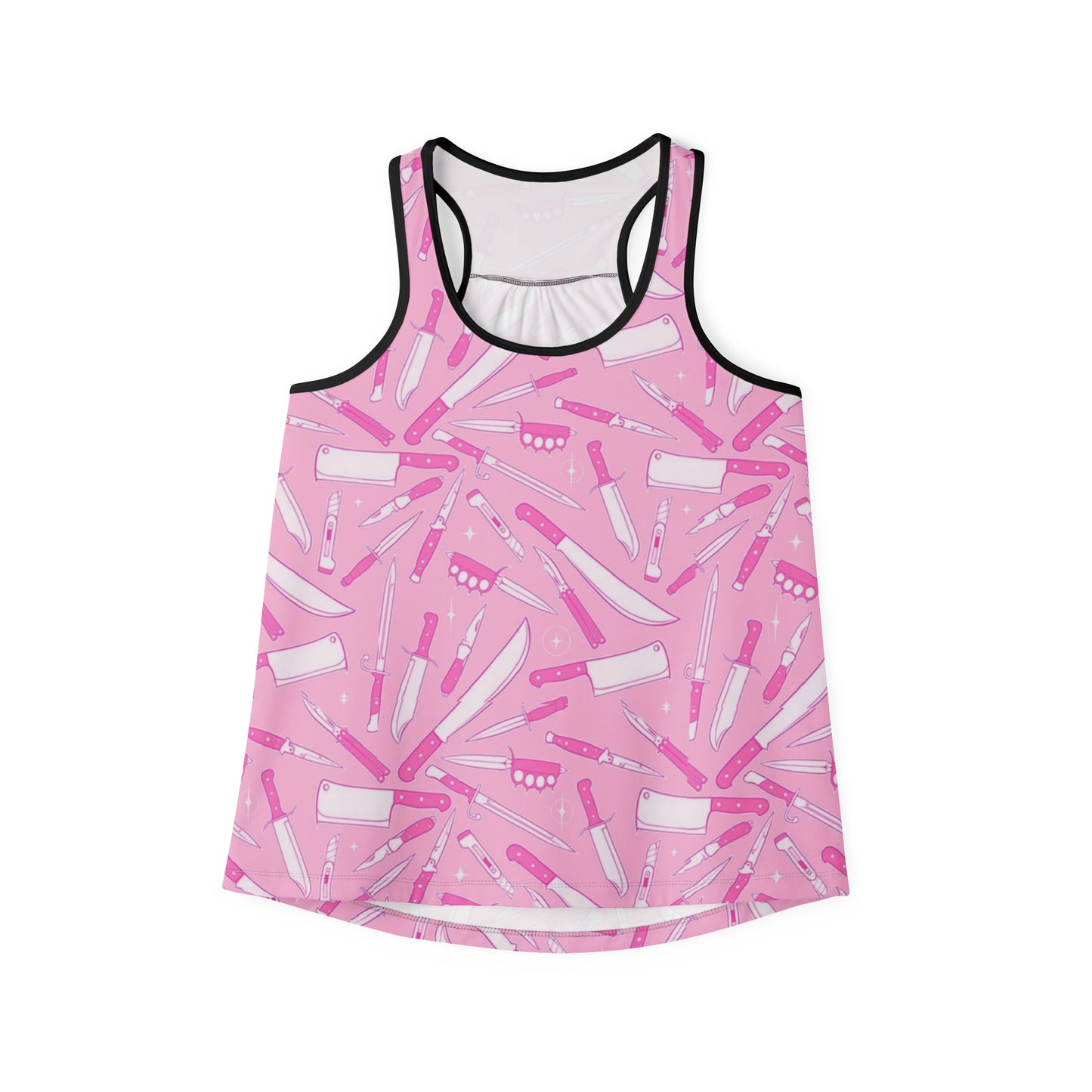 Women's Pink Workout Tank Top Pastel Pink Knives