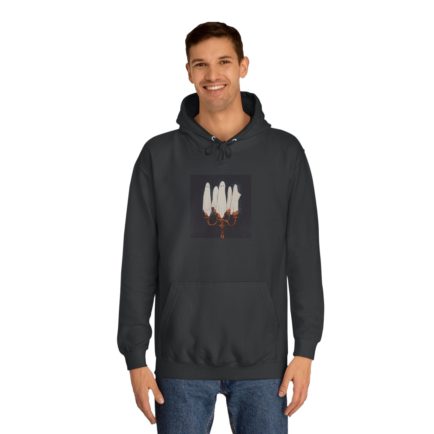 Ghost Candles Spooky Art Unisex Black Hoodie