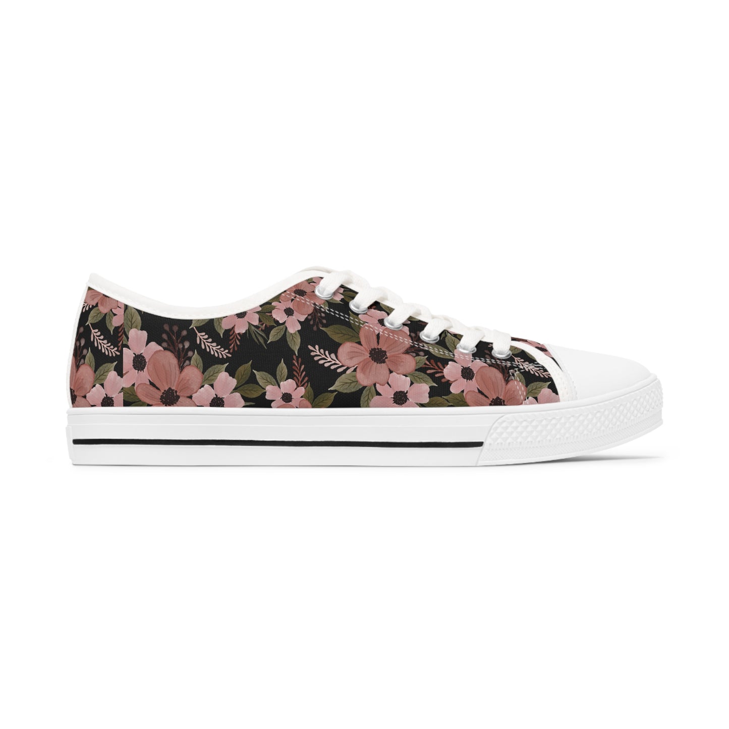 Women's Art Nouveau Pink Floral Low Top Sneakers