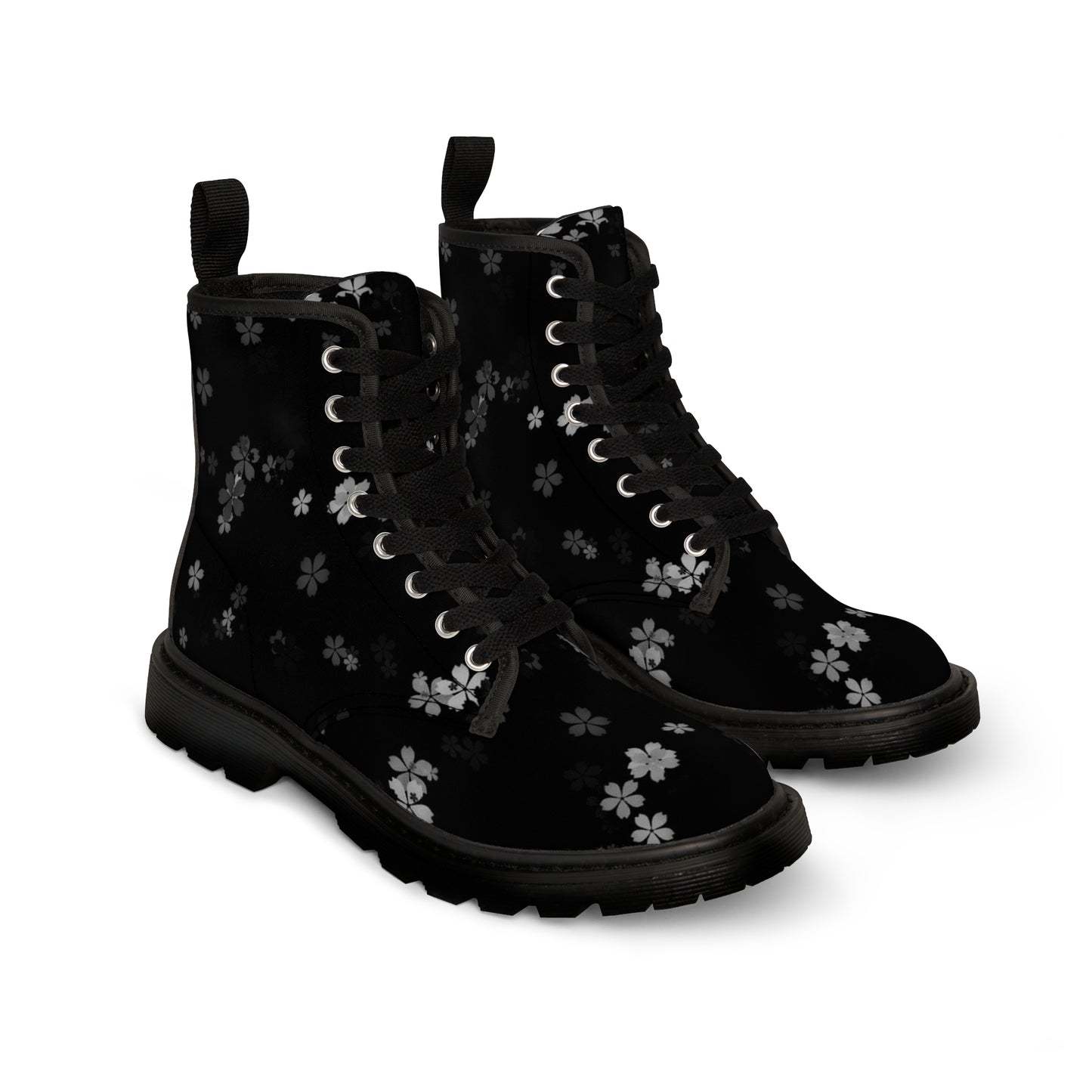 Women's Black Floral Boots