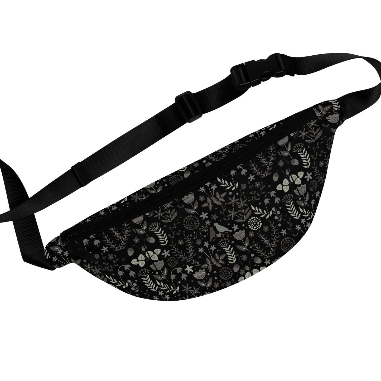 Whimsical Black Boho Fanny Pack