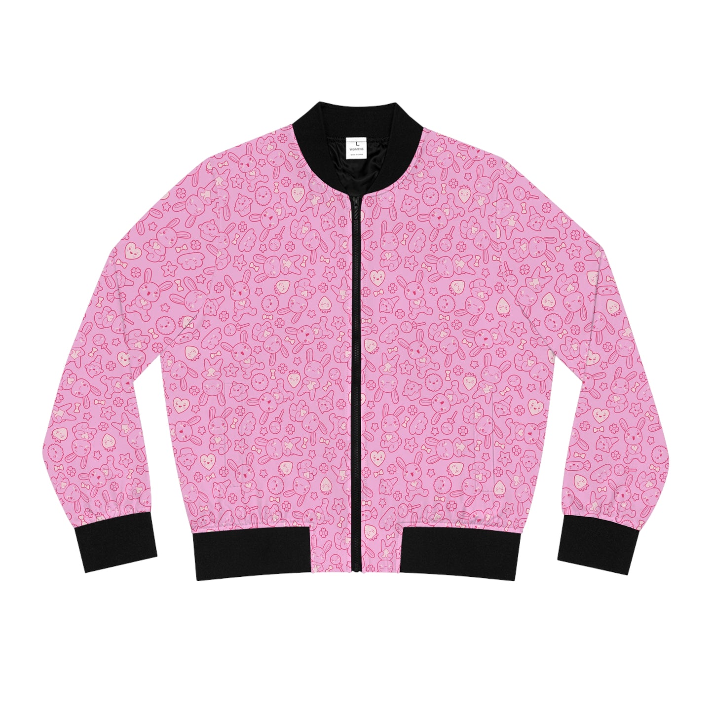 Kawaii Bunnies Pastel Pink Women's Bomber Jacket