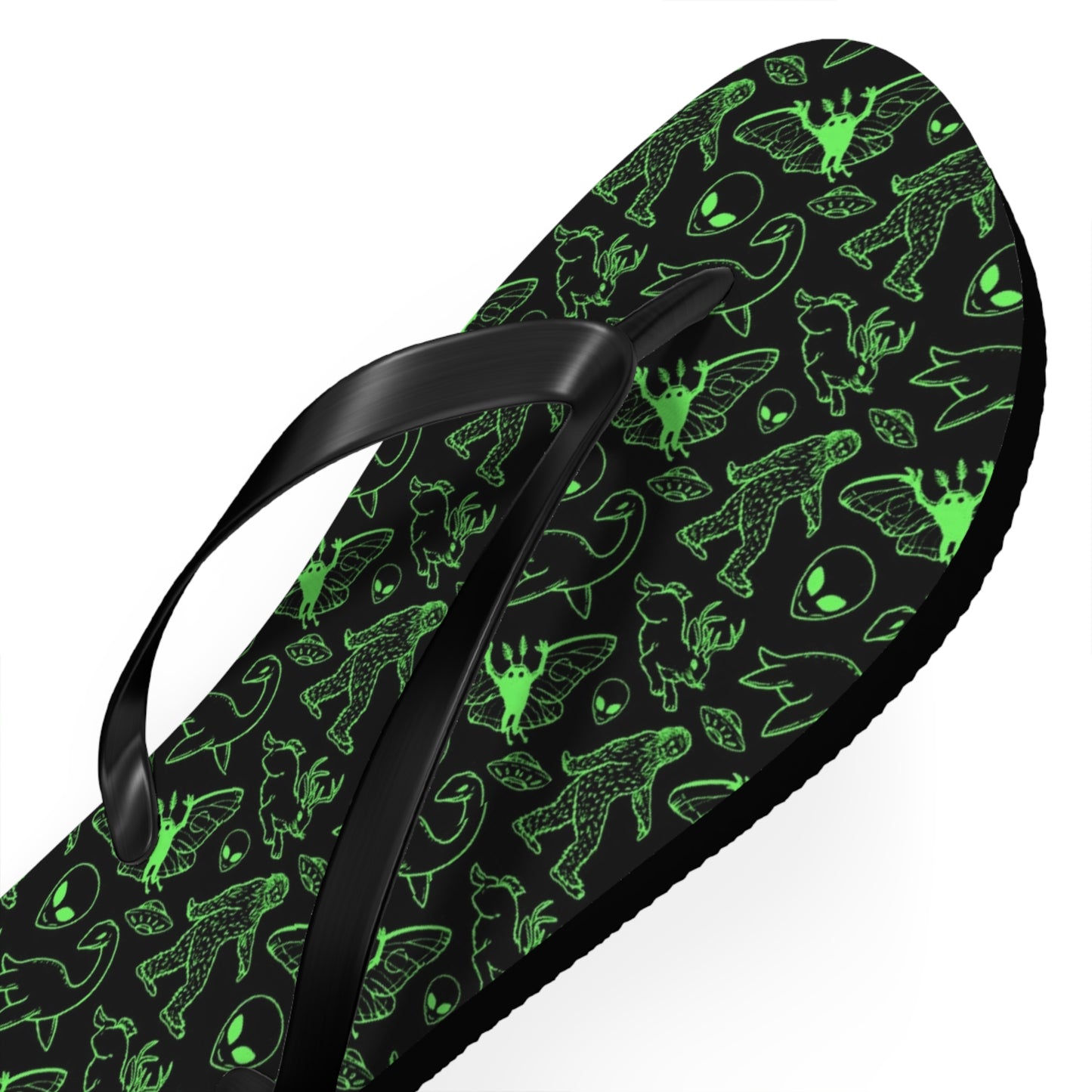 Cryptid Neon Green Men's Flip Flops