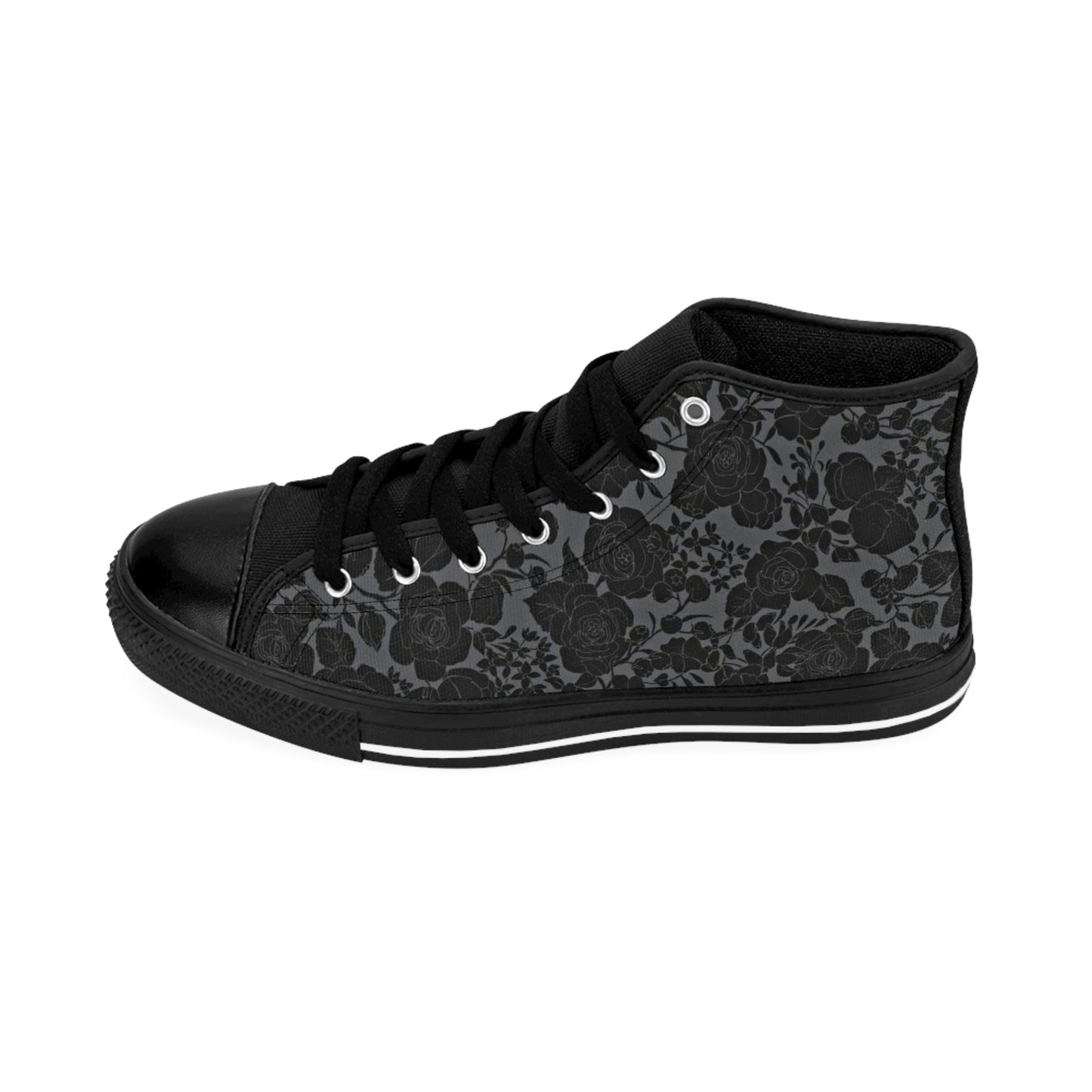 Women's Moody Dark Gray Floral Sneakers High Top