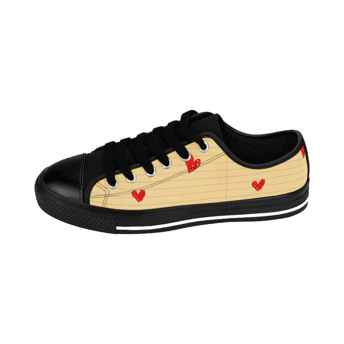 Vintage Paper Heart Retro Women's Sneakers