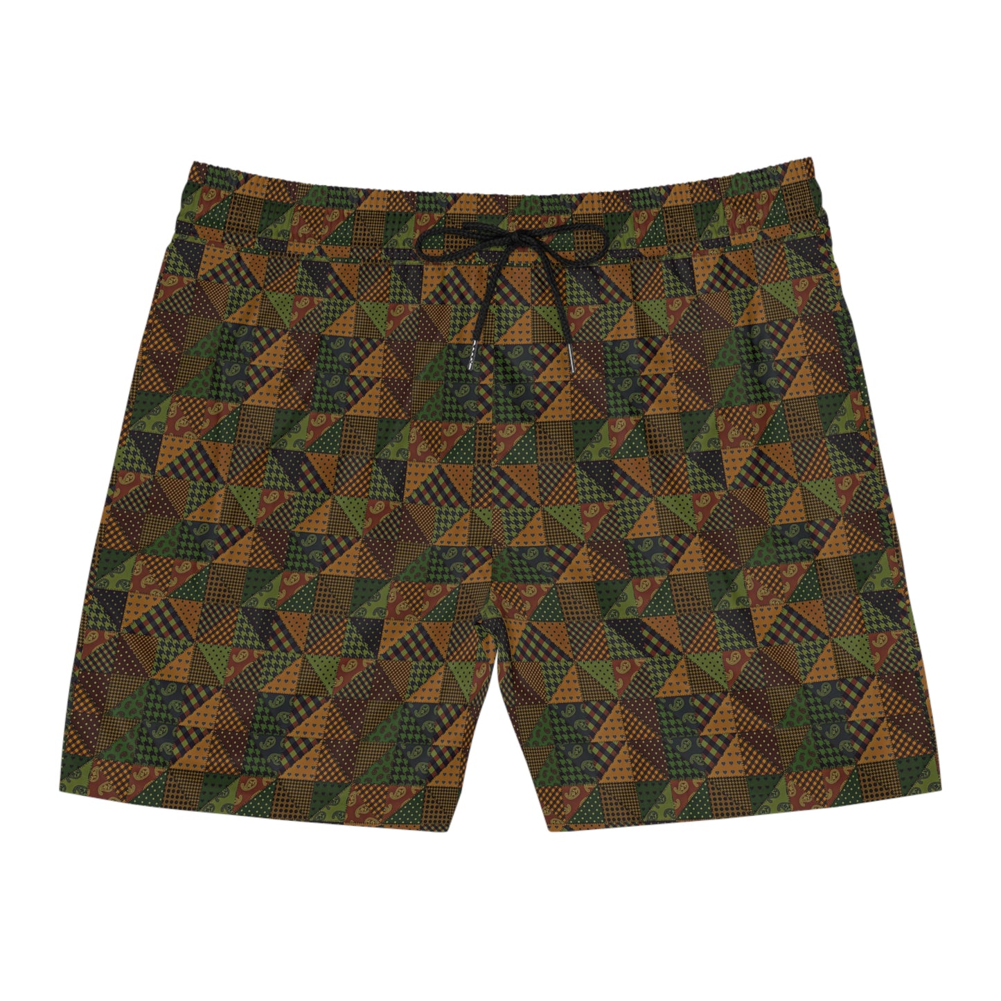 Yellow Green Men's Retro Mid-Length Swim Shorts