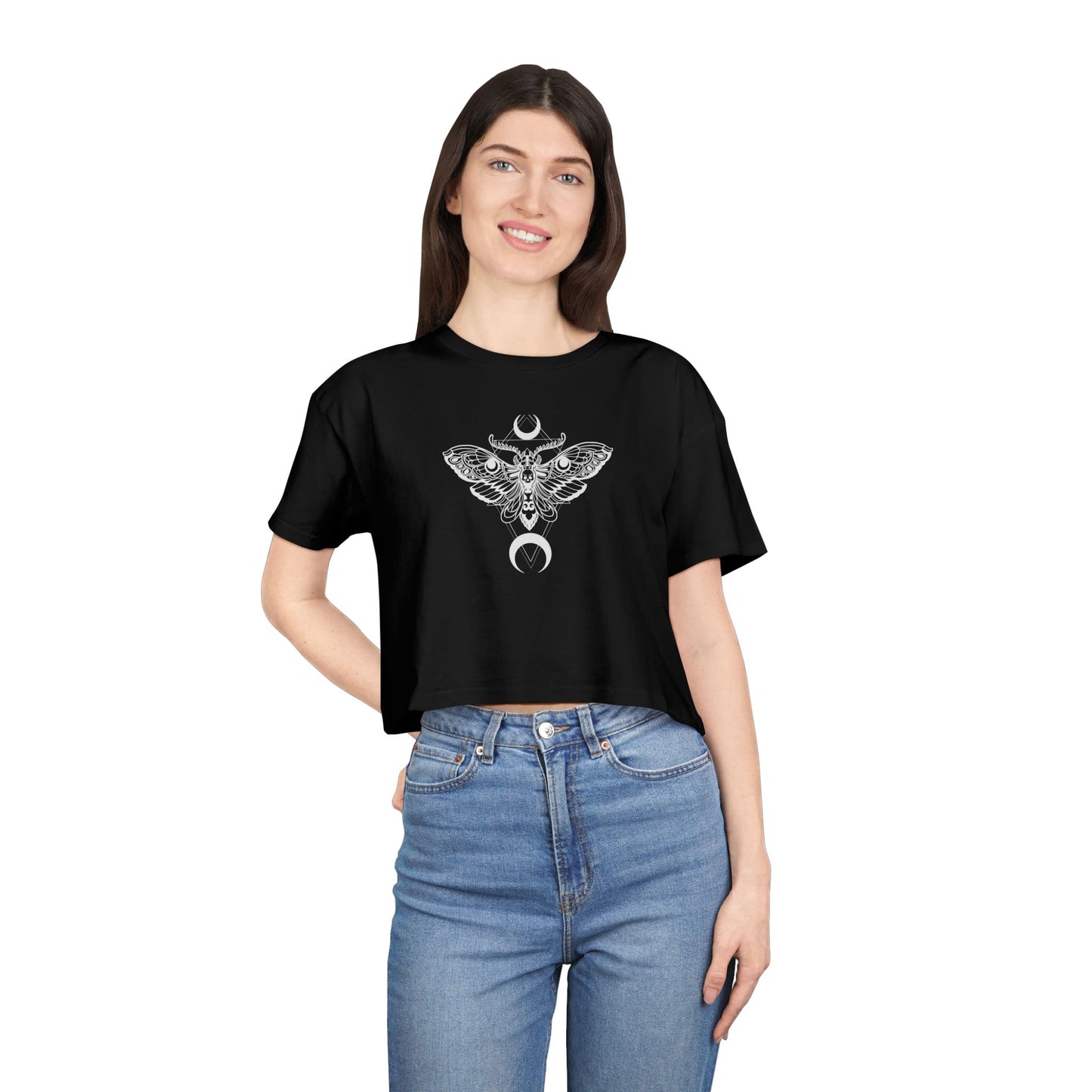 Celestial Gothic Moth Crop Top