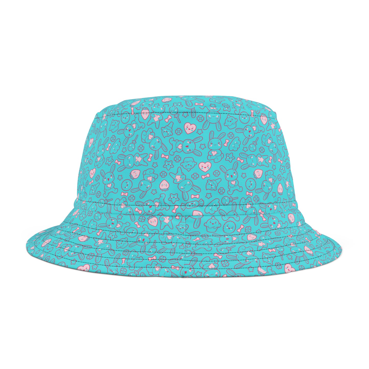 Bright Blue Kawaii Bunny Retro Y2K Bucket Hat