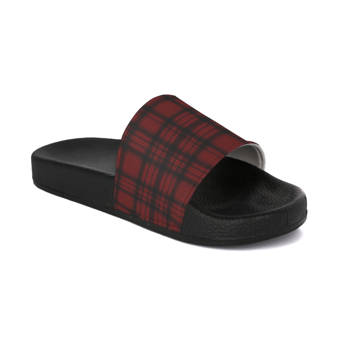 Women's Red Plaid Punk Slide Sandals