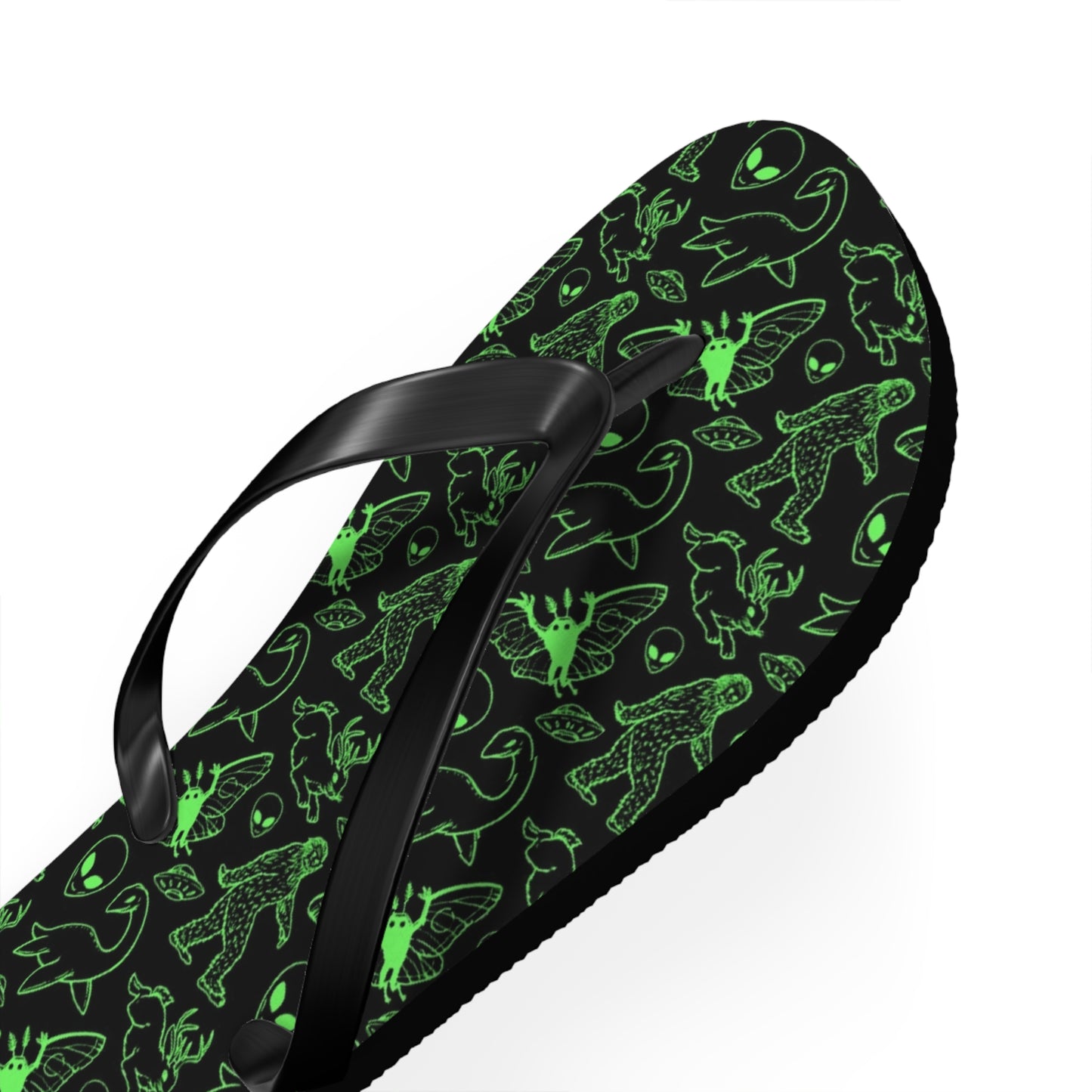 Cryptid Neon Green Men's Flip Flops