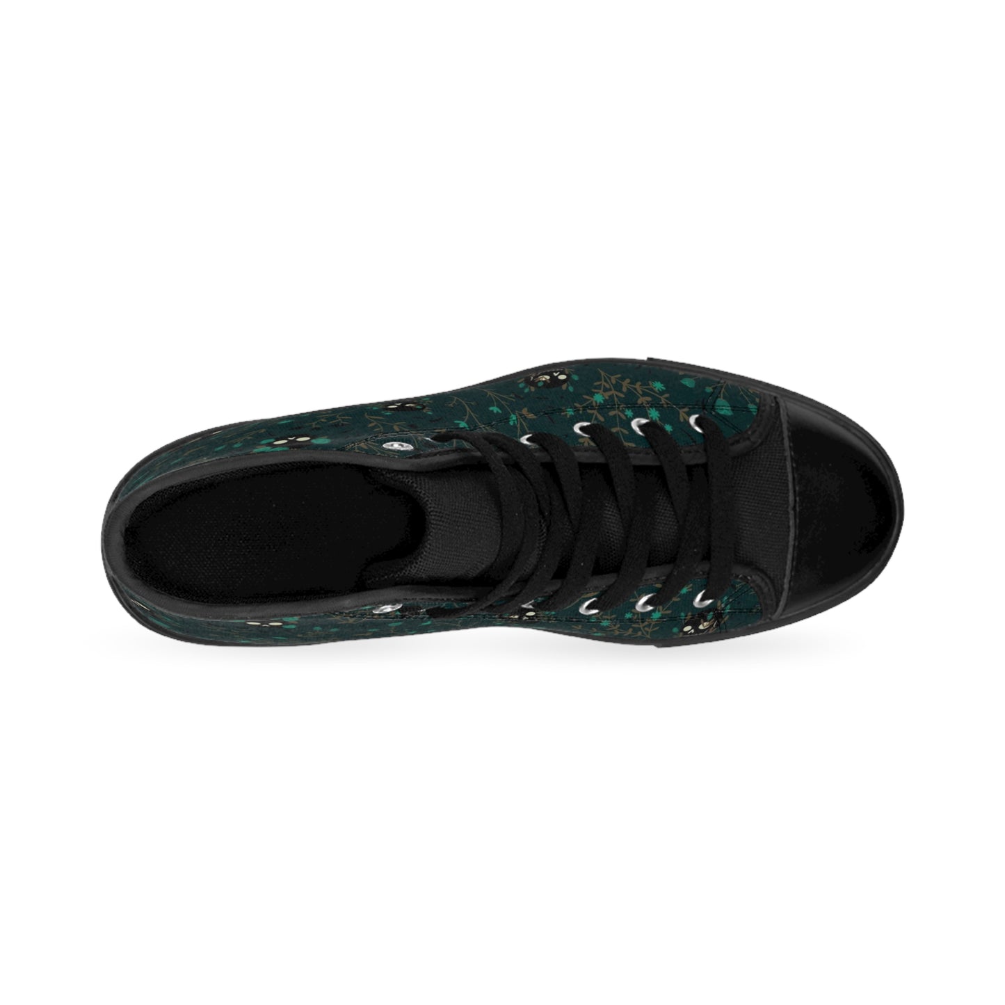 Women's Moody Forrest Green Skull Goth Sneakers