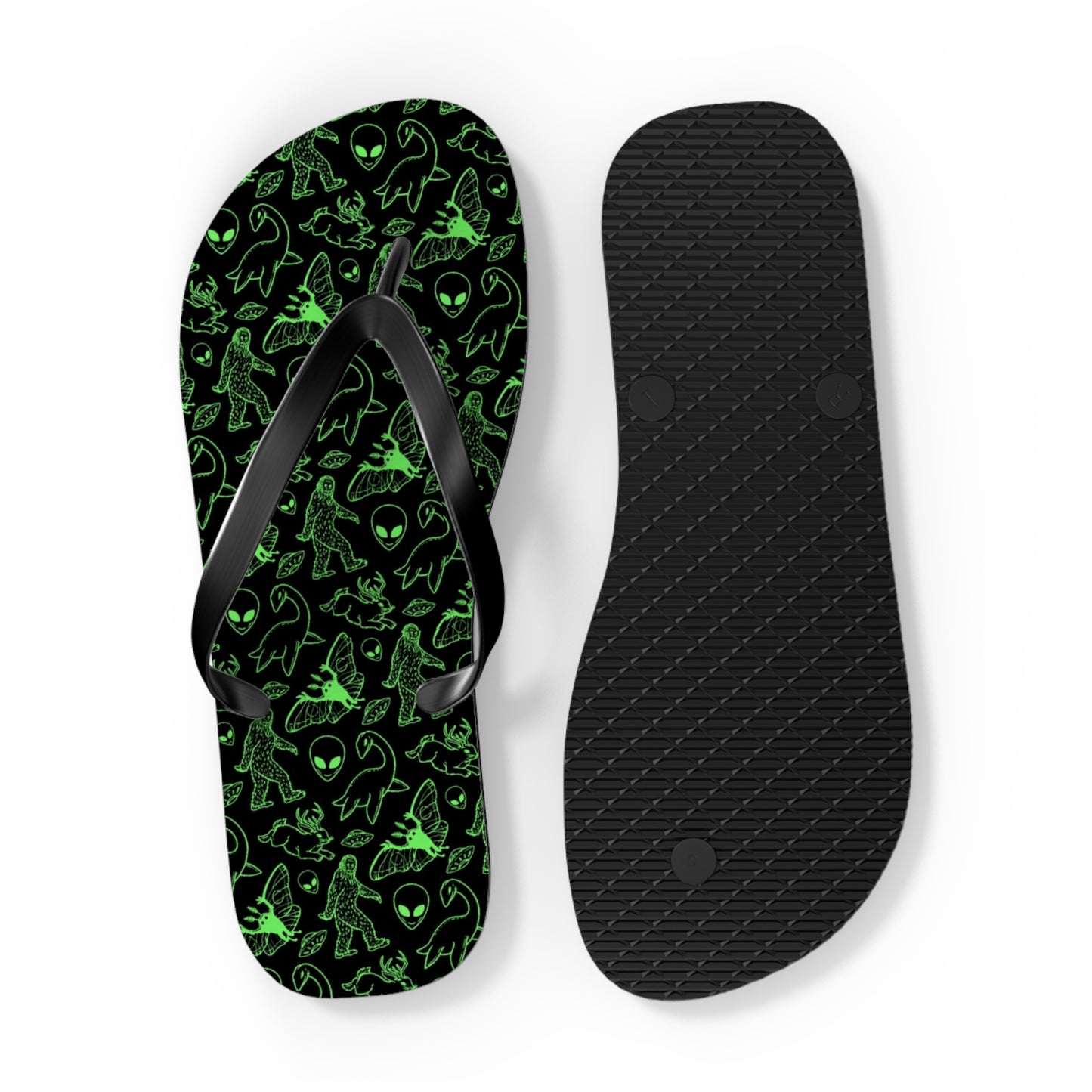 Cryptid Neon Green Men's Flip Flops