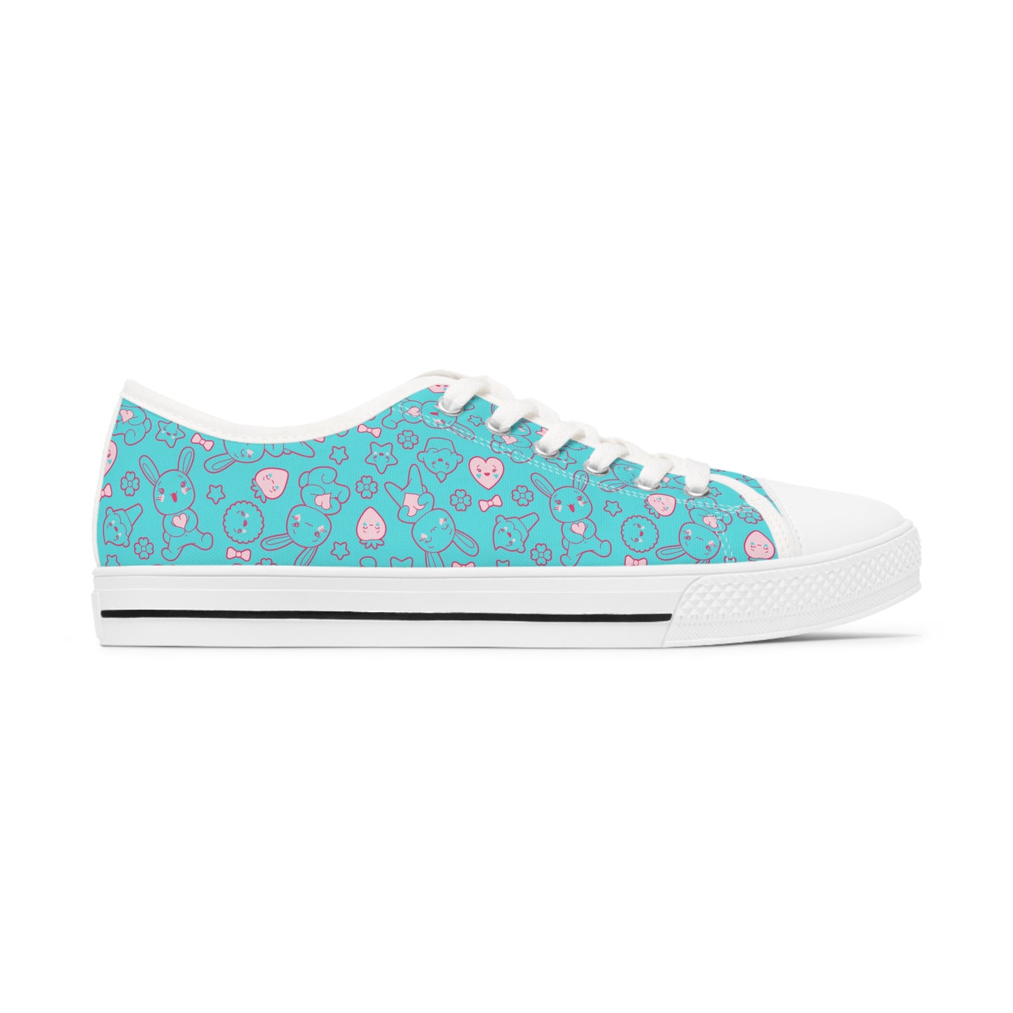 Women's Cute Blue Bunny Kawaii Low Top Sneakers