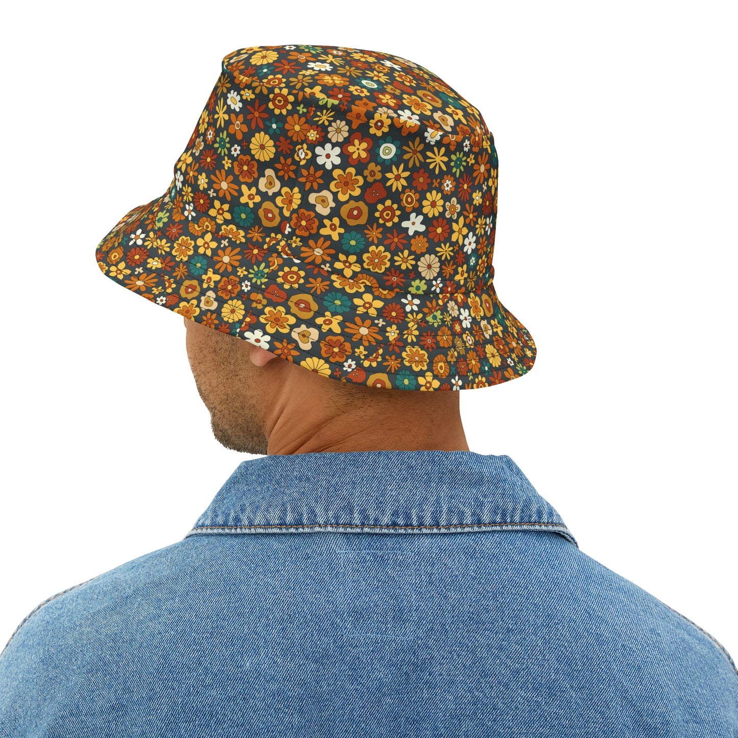 Retro Colorful Hippie Floral Y2K Bucket Hat