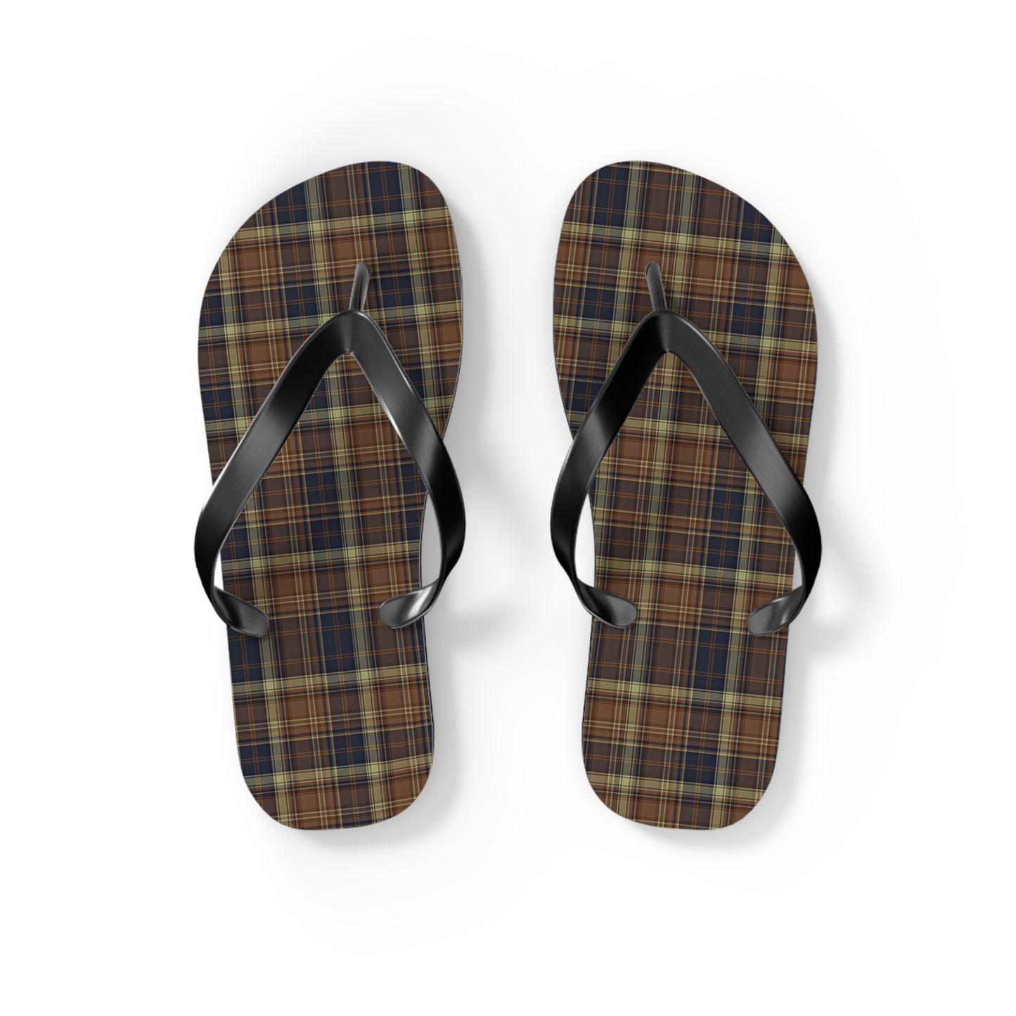 Men's Flip Flops | Brown Plaid