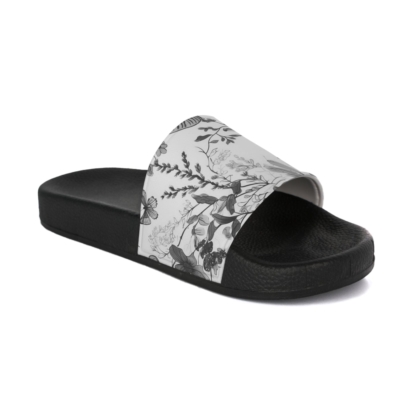 Women's Moody Vintage Floral Gray Slide Sandals