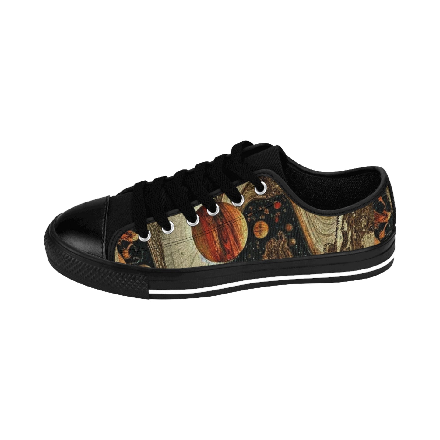 Vintage Space Pattern Men's Retro Low Top Sneakers