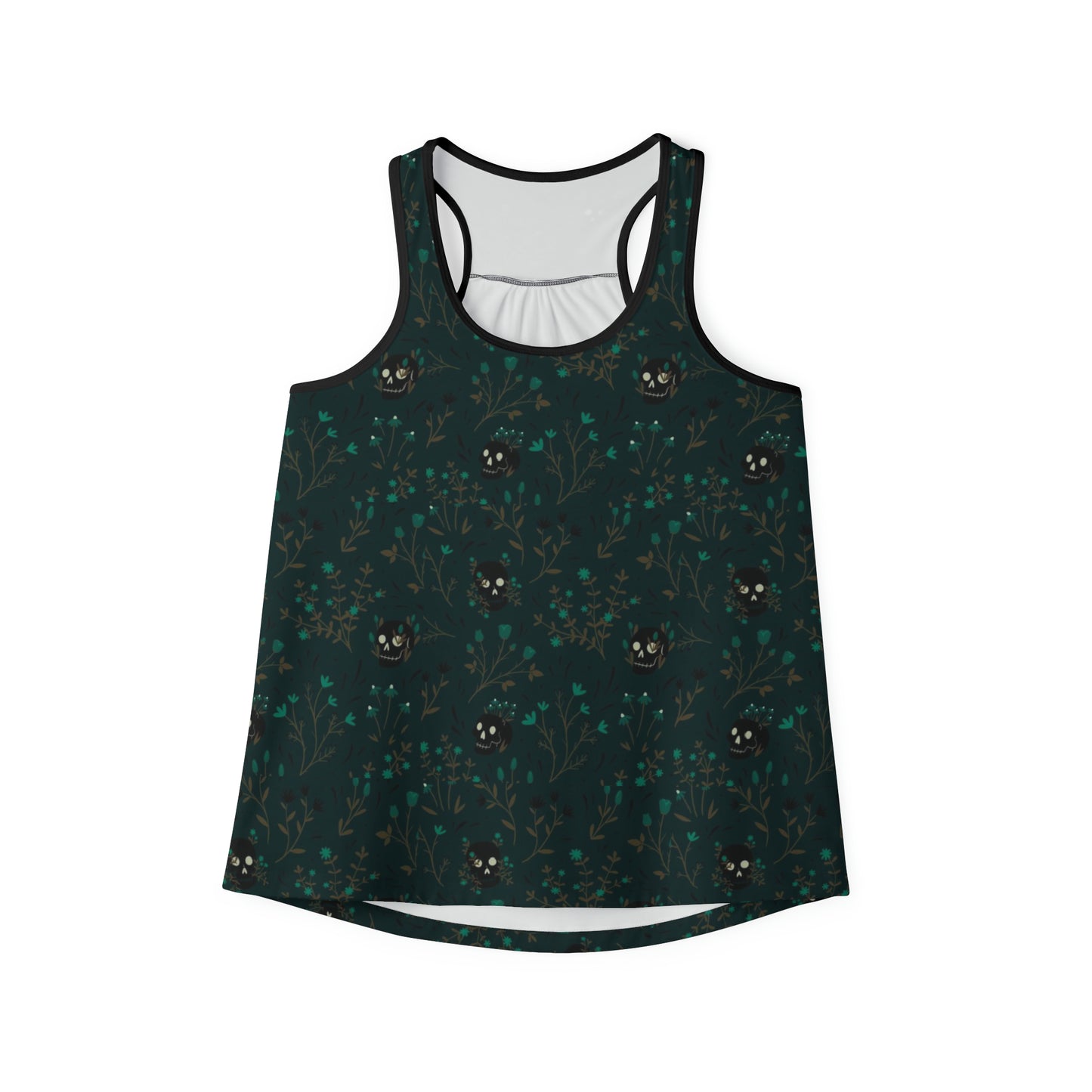 Skull Plant Pots Women's Dark Green Tank Top