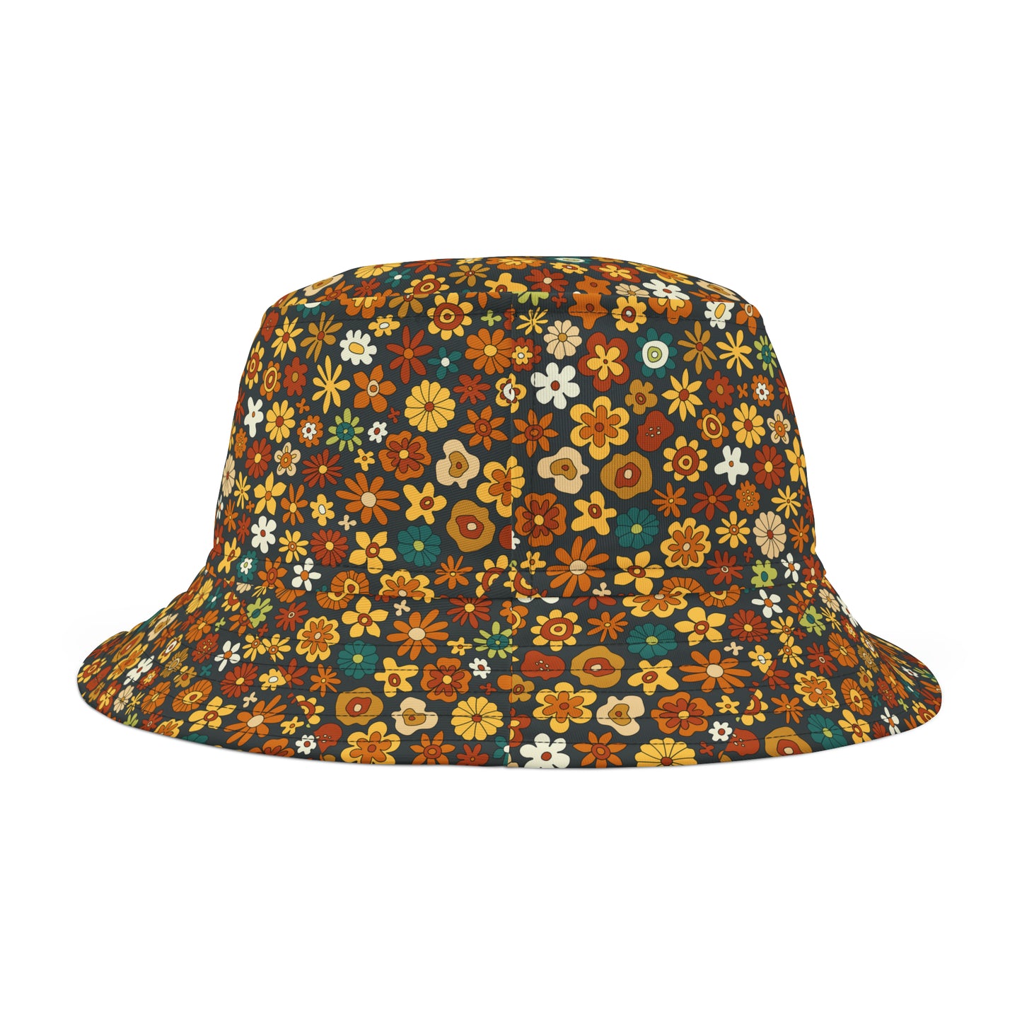 Retro Colorful Hippie Floral Y2K Bucket Hat