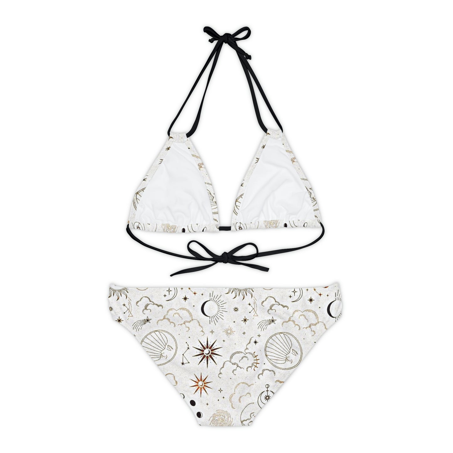 Vintage Mystical Pattern  Light Art Deco Strappy Bikini Set