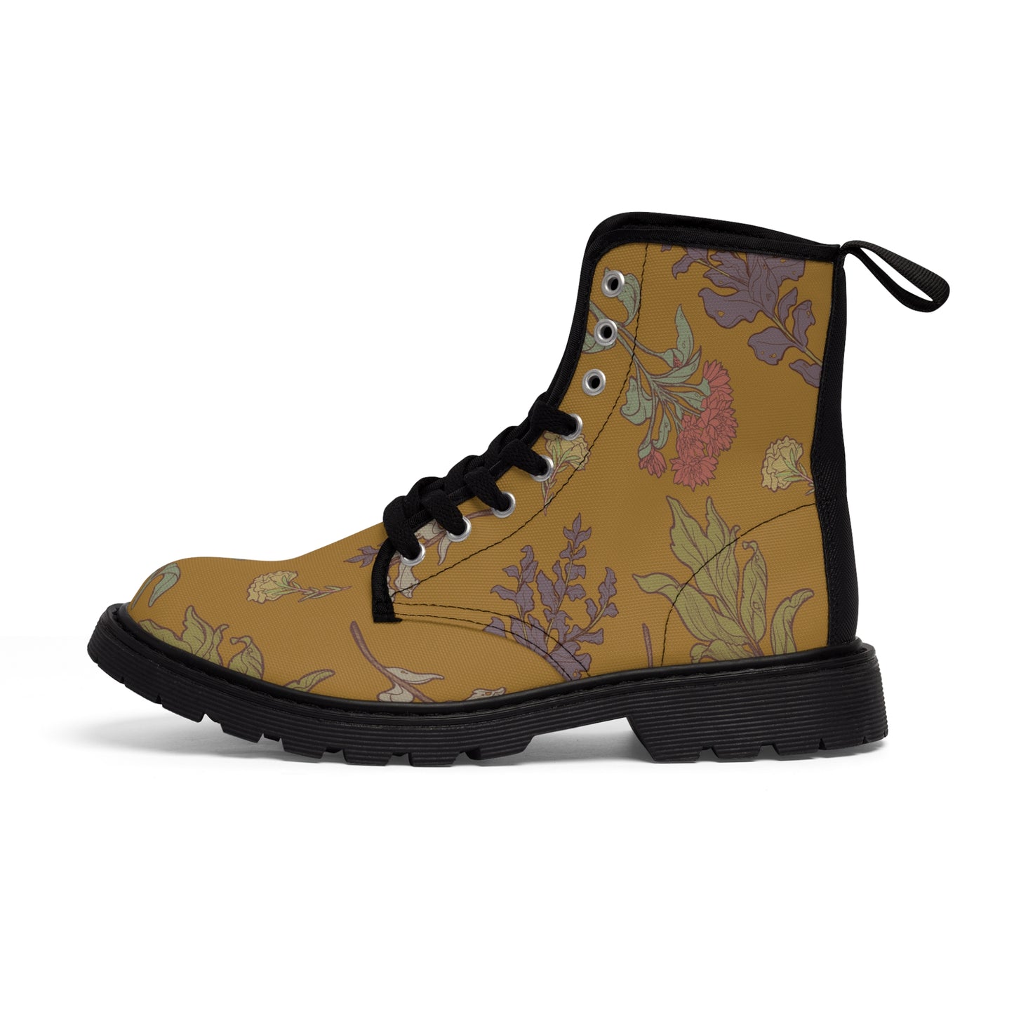 À la mode Women's Boho Mustard Yellow Floral Boots