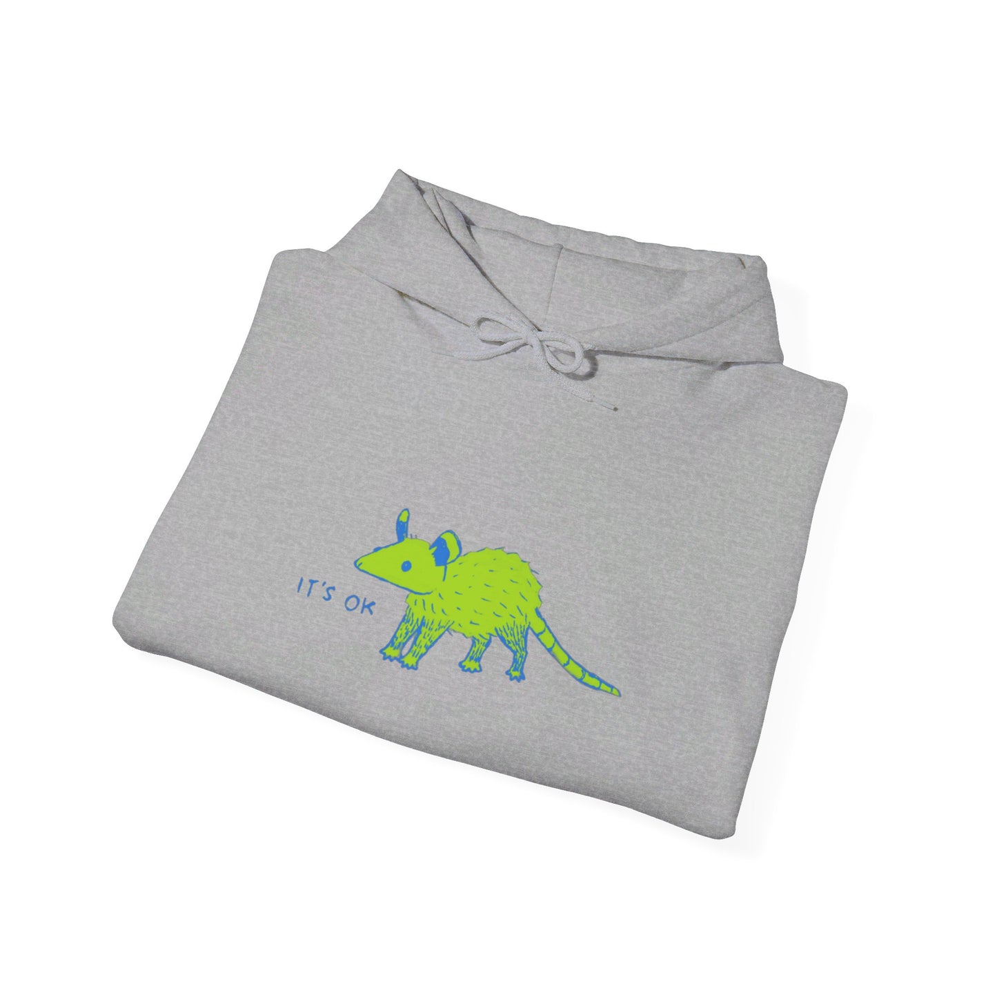 It's Okay Green Possum Unisex Heavy Blend™ Hooded Sweatshirt