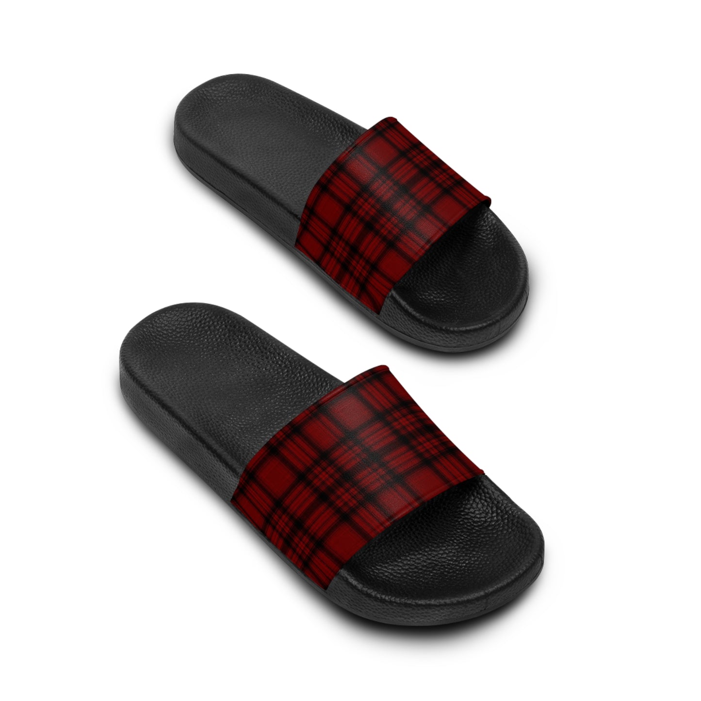 Women's Red Plaid Punk Slide Sandals