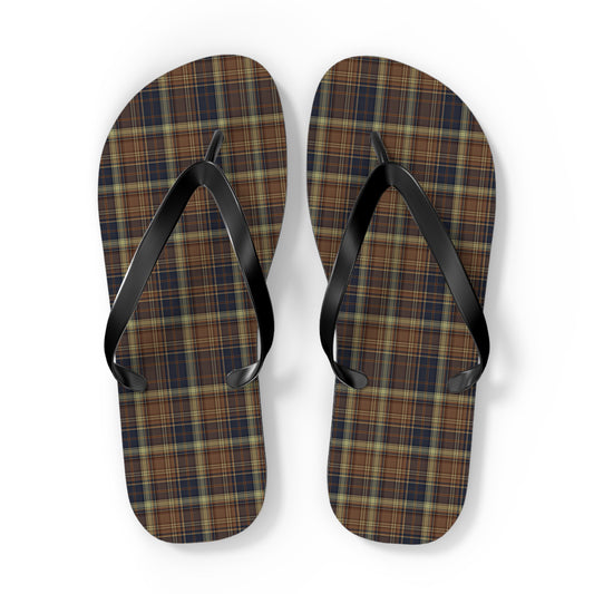 Men's Flip Flops | Brown Plaid