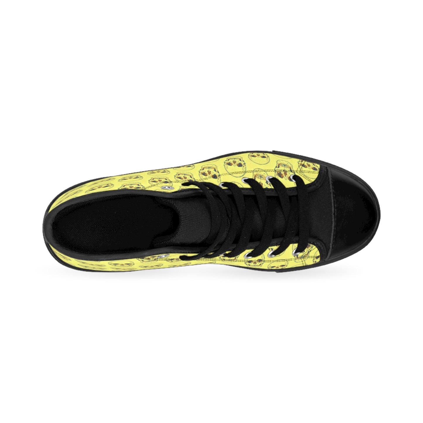 Yellow Skull Theme Men's Classic High Top Sneakers